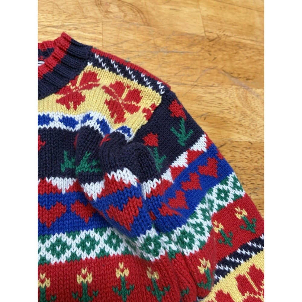 Vintage Warm Heart 2T Flower Cotton Buttondown Cardigan - Picture 5 of 9